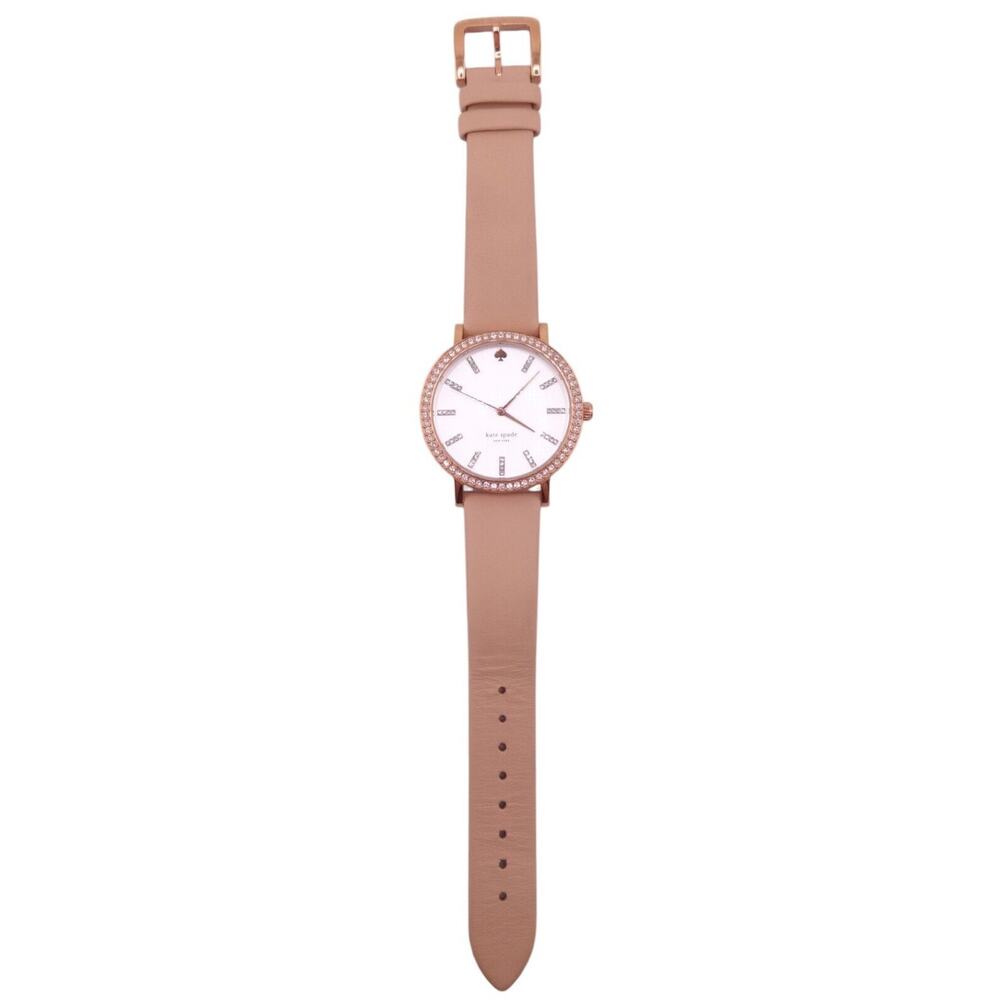 Kate Spade New York DEAD BATTERY Live Colorfully Clear Crystal Beige Watch NWD